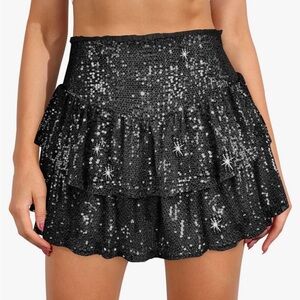 Black sequin skirt